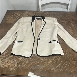 Mango Cream Blazer with Black Accents
